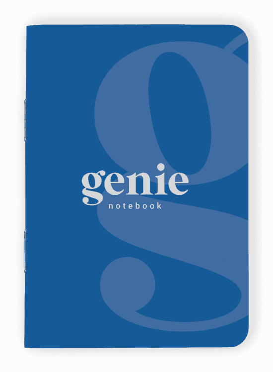 Genie Notebook - A6 - Saddle Stitched with Rounded Corners
